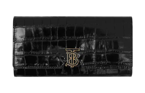 Burberry Calfskin Wallet Women's Black