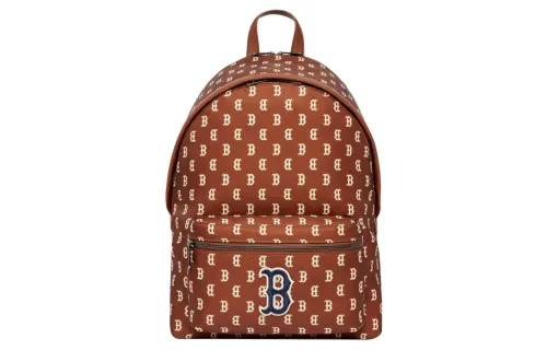 MLB Red Socks Team Polyester Boston Bag, Backpack Regular Unisex Red Brown