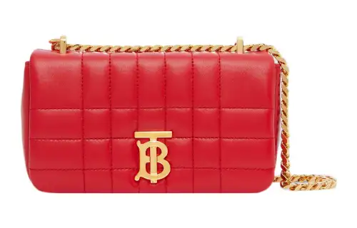 Burberry Lola Bag Lambskin Crossbody Bag, Shoulder Bag Mini Women's Bright Red