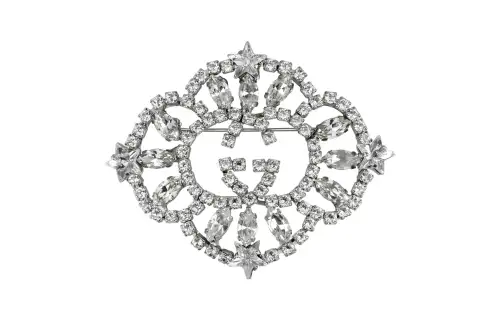 GUCCI Metal Brooches Women's Silver