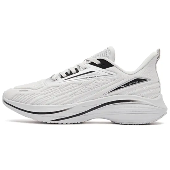 Erke Running Shoes Men Low-Top White Mist Gray/Jet Black