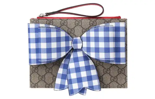 GUCCI Canvas Clutch Women's Blue/Ebony