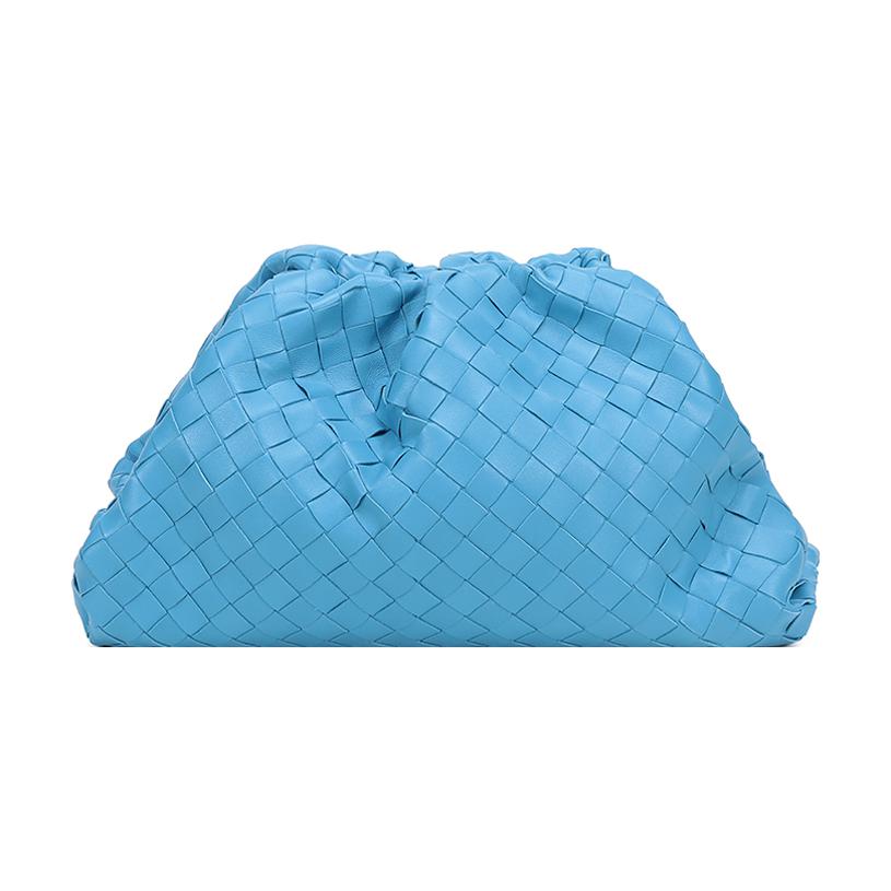 Bottega Veneta Bottega Veneta Woven THE POUCH Large Sheep Leather Cloud Bag Clutch Women's Swimming Pool Blue