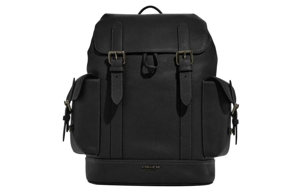 COACH Hudson Natural Grain Leather Backpack Large Men's Black
