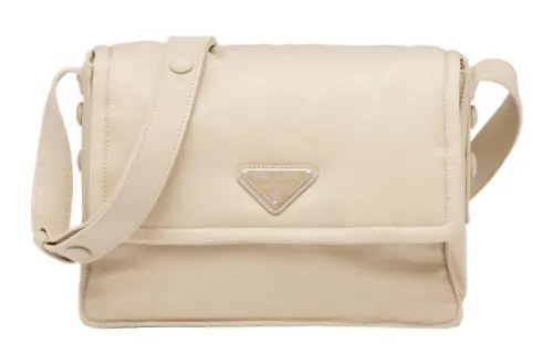 PRADA Re Nylon Fabric With Leather Crossbody Bag, Shoulder Bag Men's Desert Yellow