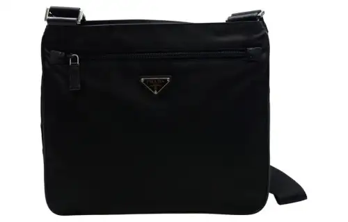 PRADA Nylon Messenger Bag, Shoulder Bag, Crossbody Bag Regular Men's Black