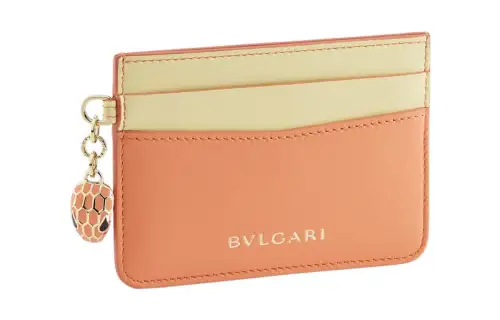 BVLGARI Serpenti Forever Calfskin Card Holder Women's Orange