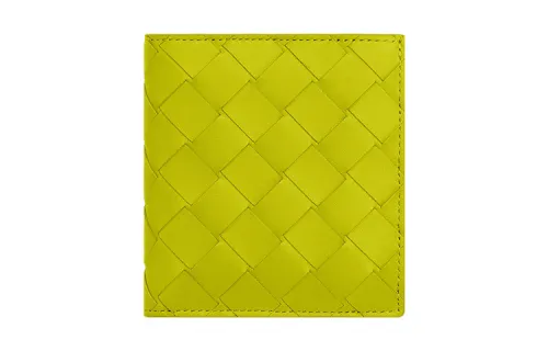 Bottega Veneta Calfskin Wallet Men's Yellow/Jasper