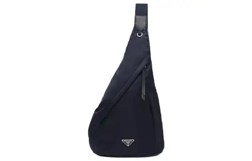 PRADA Fabric With Leather Sling Bag, Shoulder Bag Men's Blue