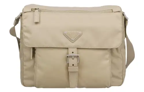PRADA Nylon Crossbody Bag, Shoulder Bag Women's Beige