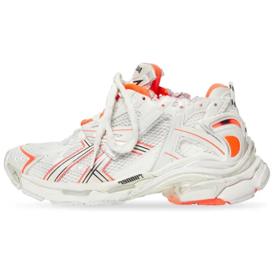 Balenciaga Runner Sneakers 'White Fluo Orange Mesh And Nylon' Women's