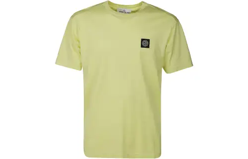 STONE ISLAND T Shirts Men's Yellow Crew Neck Straight Fit