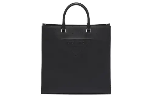 PRADA Saffiano Leather Tote Bag, Shopping Bag, Handbag Men's Black