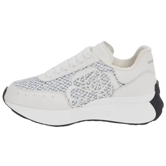 Alexander McQueen Sprint Runner White Glitter Women's