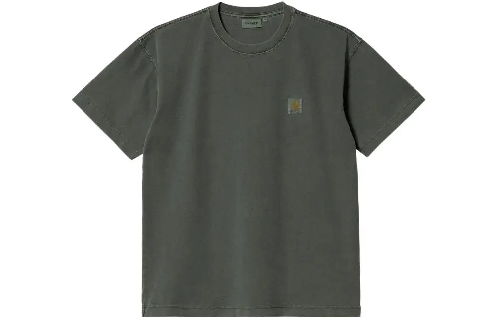 Carhartt WIP T Shirts Men's Army Green Crew Neck Moderate Straight Fit