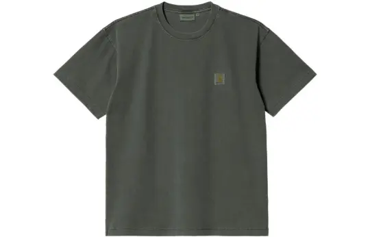 Carhartt WIP T Shirts Men's Army Green Crew Neck Moderate Straight Fit