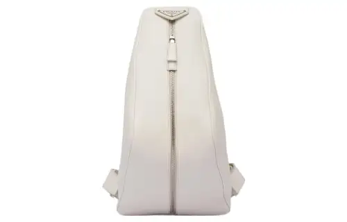PRADA Leather Backpack Men's White