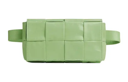 Bottega Veneta Cassette Belt Cow Leather Box Bag Camera Bag Fanny Pack, Crossbody Bag Mini Men's Green