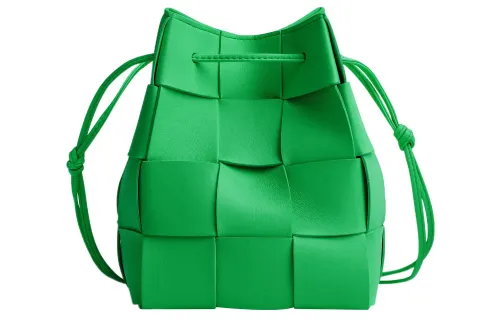 Bottega Veneta CASSETTE Pillow Bag Sheepskin Bucket Bags Crossbody Bag, Shoulder Bag Women's Parrot Green