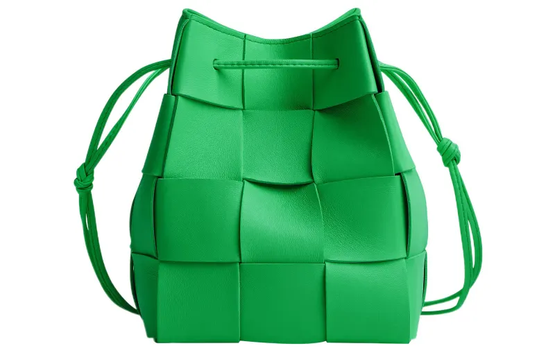 Bottega Veneta CASSETTE Pillow Bag Sheepskin Bucket Bags Crossbody Bag, Shoulder Bag Women's Parrot Green