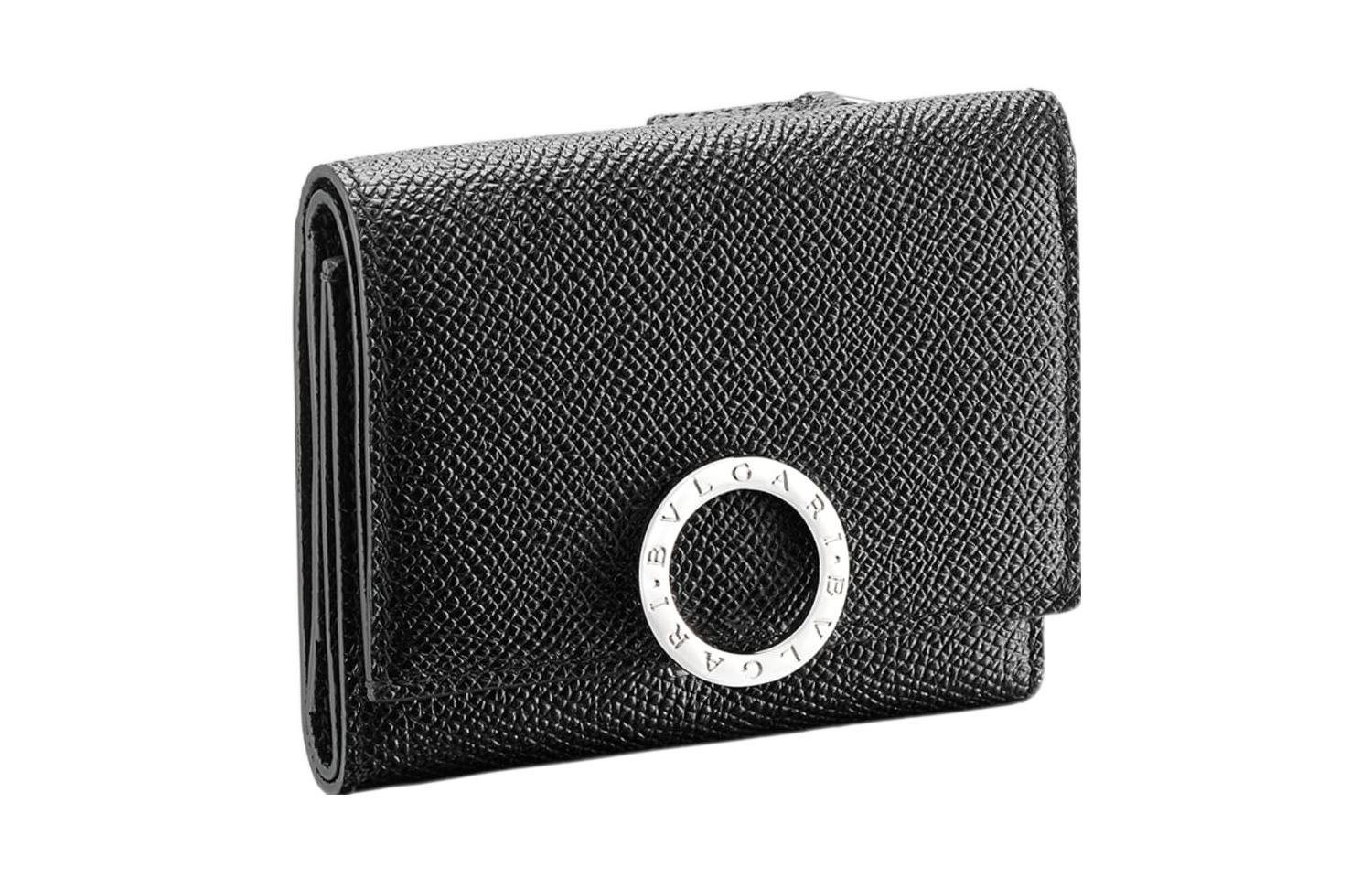BVLGARI Bulgari Clip Calfskin Wallet Women's Black