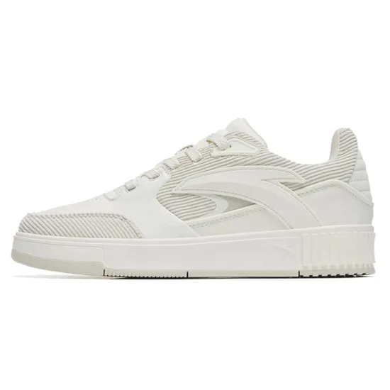 ANTA 982 Skateboard Shoes Women's Low-Top Ivory White/Muddy Sand Gray