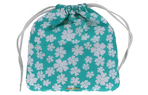 MIU MIU Nylon Clutch Makeup Bag Women's Green