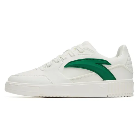 ANTA 982 Skateboard Shoes Women's Low-Top Ivory White/Green Pine