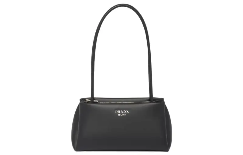 PRADA Leather Tote Bag, Shopping Bag, Handbag, Handbag Small Women's Black
