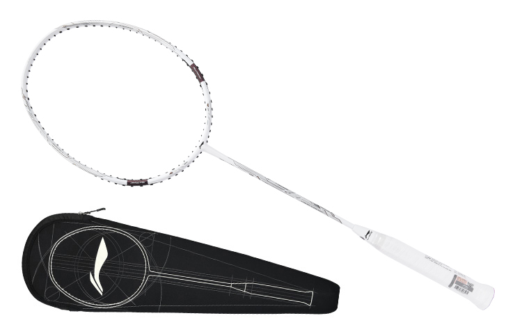 Li Ning Raid 7D Full Carbon Badminton Rackets Offensive Type Heavy Head, Stiff Shaft Professional 670MM White