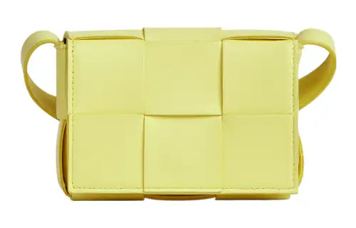 Bottega Veneta CASSETTE Sheepskin Tofu Bag, Pillow Bag, Crossbody Bag, Shoulder Bag Mini Women's Bright Yellow