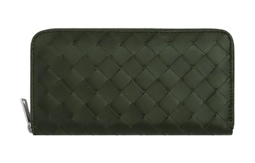 Bottega Veneta Cow Leather Wallet Men's Field Green/Bubble Gum Pink