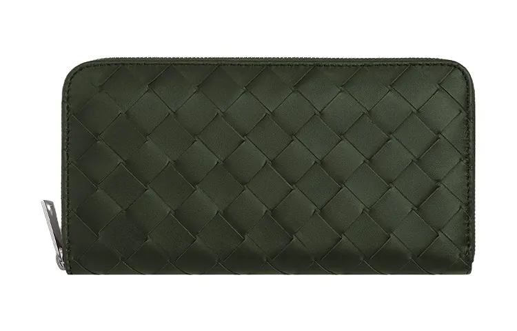 Bottega Veneta Cow Leather Wallet Men's Field Green/Bubble Gum Pink