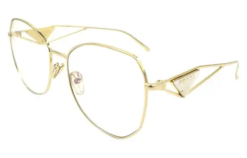 PRADA Irregular Shape Eyeglass Frames Women's Gold