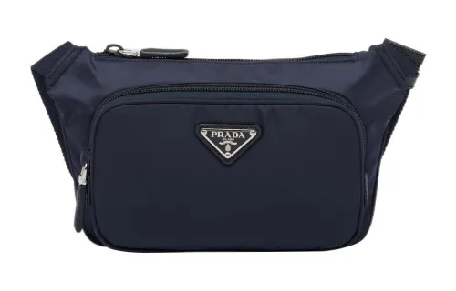PRADA Re Nylon And Saffiano Leather Shoulder Bag Navy