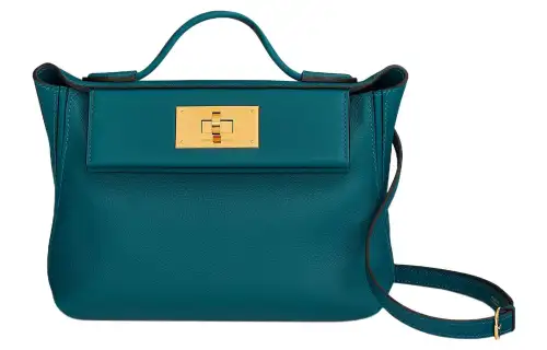 HERMES 24/24 Evercolor & Swift Calfskin Handbag, Shoulder Bag, Crossbody Bag Mini Women's Bosporus Green
