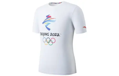 ANTA T Shirts Men's White Crew Neck Moderate Straight Fit