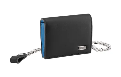BVLGARI Calfskin Wallet Men's Black