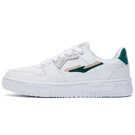 Erke Cushioned Wear-Resistant Lightweight Low-Top Skateboard Shoes Men's True White
