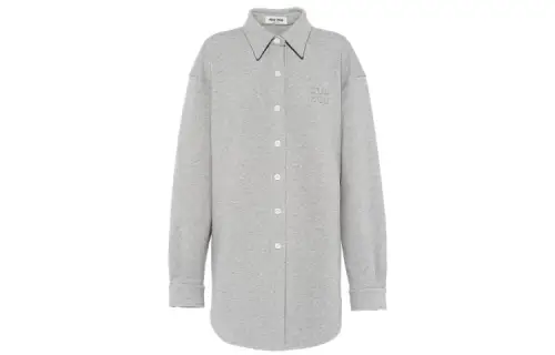 MIU MIU Shirts Women's Gray Lapel Moderate Other