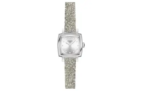 TISSOT Quartz Movement Women's Watch Silver Dial Stainless Steel Case Leather Strap