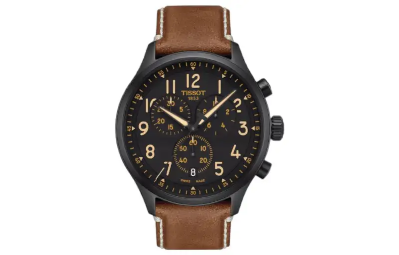TISSOT Sports Collection Quartz Movement 100m Waterproof Men's Watch Black Dial Stainless Steel Case