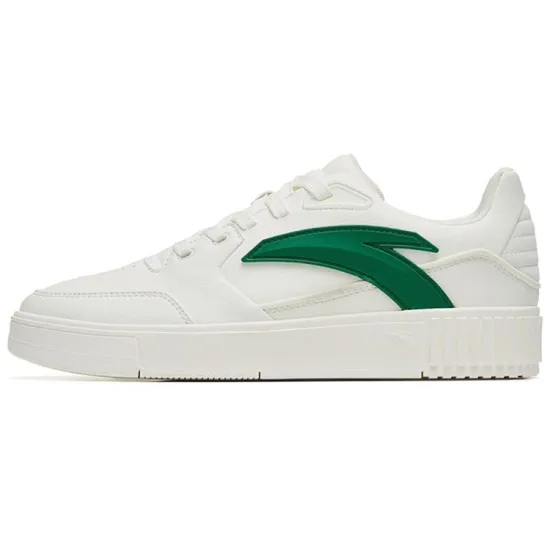 ANTA 982 Skateboard Shoes Men Low-Top Ivory White/Green Pine