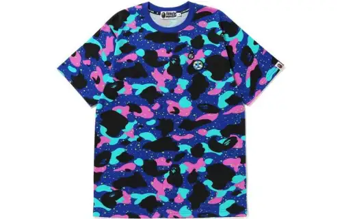A BATHING APE T Shirts Men's Blue Crew Neck Moderate Straight Fit