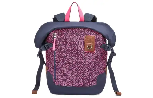 LOEWE Jacquard Fabric And Nylon Backpack Double Shoulder Men's Multicolor