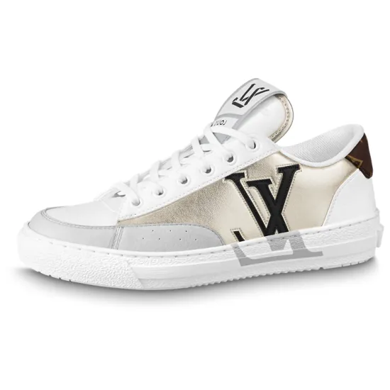 LOUIS VUITTON Charlie Skateboard Shoes Women's Low-Top White Gold