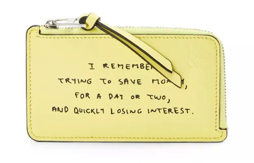 LOEWE Cow Leather Card Holder Men's Lemon