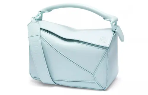 LOEWE Puzzle Cow Leather One Shoulder Crossbody Clutch Small Women's Glacier Blue