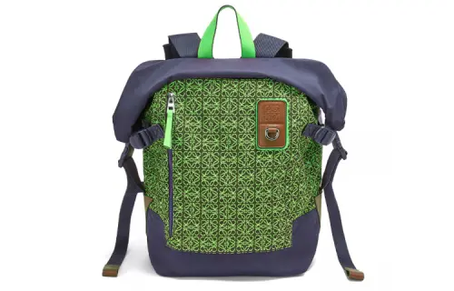 LOEWE Fabric Backpack Men's Dark Blue/Neon Green