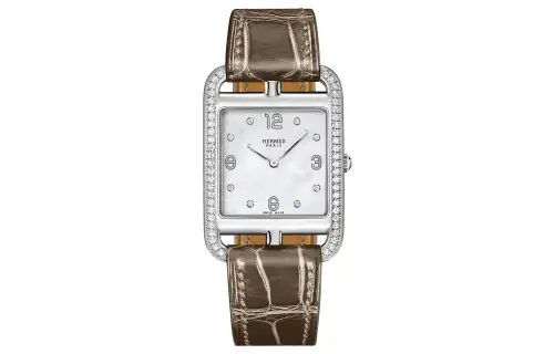 HERMES Cape Cod Wrist Watches Quartz Movement Genuine Leather Strap White Dial Women's 30m Water Resistant W044215WW00
